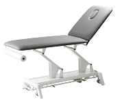 Table Avant 2 plans declive - chassis blanc - sellerie gris foncé