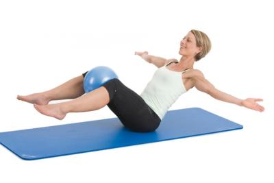 ballon pilates bleu diamètre 25 cm