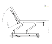 Table Avant 2 plans declive - chassis blanc - sellerie gris foncé