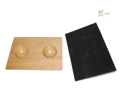 Plateau d'équilibre rectangulaire bois avec 1/2 sphères