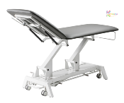 Table Avant 2 plans declive - chassis blanc - sellerie gris foncé