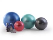 Ballon de gym gonflable abs bleu 53 cm