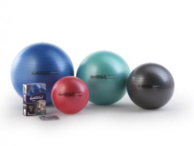 Ballon de gym gonflable abs bleu 53 cm